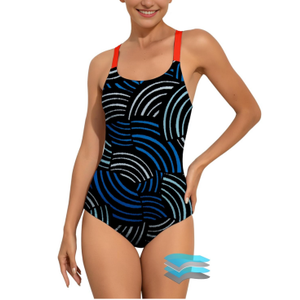 Beautikini Period Swimwear One Piece Leakproof Swimsuit Menstrual Athletic Print Bathing Suit for Teen Girls Women(xs)