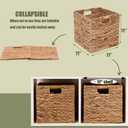 11x11in Storage Baskets 4 Pcs Storage Bins for Shelves,Laundry Organizers