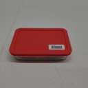 Pyrex 3-Cup Single Rectangular Glass Food Storage Container with Lid, Non-Toxic, BPA-Free Lid, Tempered Non-Pourous Glass, Microwave, Dishwasher, Freezer and Oven Safe, Red