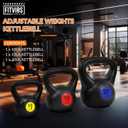 Fitvids Kettlebell Sets 3 Piece 10/15/20LB Strength Training KettleBells Weight Set, Black