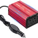 400W Power Inverter 12V DC to 110V AC, Car Charger Plug in Adapter Outlet with PD 65W USB-C&QC 18W Port, Portable Power Converters for Laptop Vehicles Camping Road Trip Essentials Adults