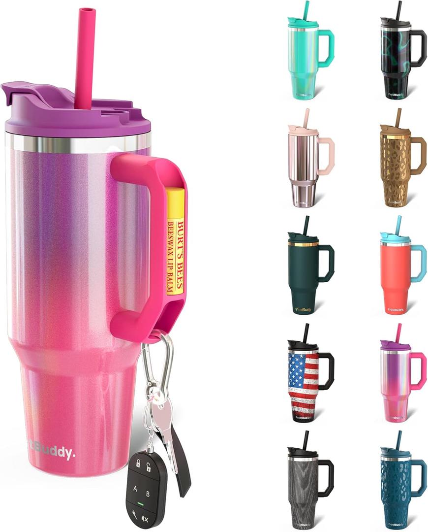 Frost Buddy Thicc Buddy - 40 oz Stainless Steel Vacuum Insulated Tumbler with Lid and Straw for Water - Travel Mug Cupholder Friendly - Gifts for Women Men Him Her (Violet Haze)