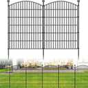 No Dig Decorative Garden Fence 5 Panels, 40 in (H) x 11.8 ft (L), Dog Fence Outdoor for Yard, Rustproof Metal Animal Barrier Ground Stakes Fencing for Garden, Patio, Flower Bed