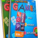 GRANDLMOON 6 Portable Travel Game Activities Notepad On The Go Plane Trip Game 4 x 6-inches (2 Pads and 60 Sheets Each)