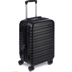 Amazon Basics 21" Hardside Carry-On Luggage, Hardshell Suitcase With Wheels, Expandable For Up to 25% More Space, With Scratch-Resistant Surface, Four Multi-directional Wheels, Black