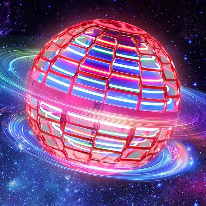 MERRYHOME 2026 Flying Orb Ball Toy: Boomerang Hover Ball Flying Toys, Magic RGB Lights Controller Mini Drone, Floating Ball Toy Fly Spinners Cool Stuff for Kids Adults Birthday Gift (Pink)
