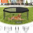 VEVOR Dog Playpen, 24" H 8-Panel Foldable Metal Pen with Top Cover & Door