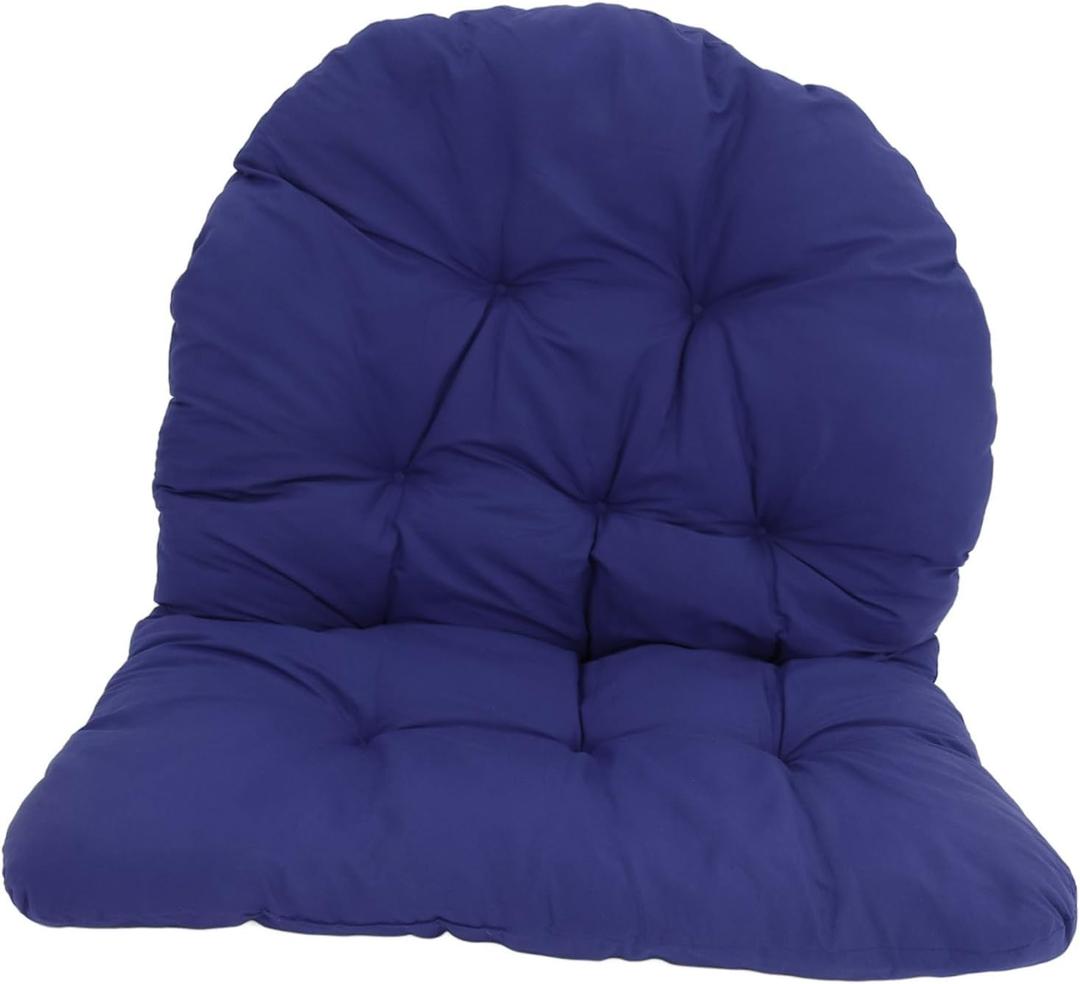 Hanging Basket Seat Cushion Egg Swing Chair Pad Washable Outdoor Lounge Chair Set (Dark Blue)