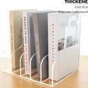 5 Vertical Compartments File Holder, Clear Acrylic Desk Organizer and Storage Bins Holding for Magazines, Binders, Notebooks, Envelopes, Multi-purpose Document Organizer for Home Office