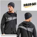 Beanies Skull Caps for Men, Women Warm Helmet Liner Cycling Cap Soft Lightweight Beanie Hat Antistatic Running Beanie (Black+stripe)