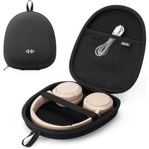 Headphone Case Hard Shell Super-Slim for Sony/JBL/Bose/Soundcore Anker/BERIBES KVIDIO TOZO JLab Over-Ear Headphones Universal Portable Travel Organizer Bag (Black)