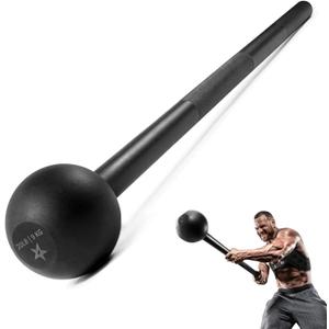 Yes4All Steel Mace Bell for Strength Training - Support Full Body, Muscles, Shoulder, Grips & Forearms Workouts to Rehabilitation, Stretching 5, 7, 10, 15, 20, 25, 30lb For Woman & Man (E. Black 20lbs)