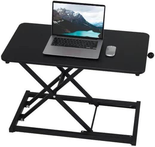 Standing Desk Converter Adjustable Height ,Keyboard Riser for Stand Up Desk Riser ,Computer Keyboard Stand for Desktop ,Ergonomic Sit Stand Workstations for Home Office Black Size 23.6 Inch