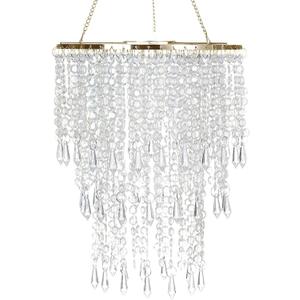Sparkling Iridescent Beaded Chandeliers 8.6 inches Diameter for Wedding Centerpiece Living Room Bedroom Event Party Gold