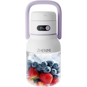 Portable Blender, Personal Blender for Smoothies & Shakes, Cordless, 33oz BPA-Free Vessel, Leakproof Lid with Sip Spout, USB-C Rechargeable, Easy-to-Clean Parts - Purple