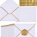 100 Pack White A7 Envelopes 5 x 7 Card Envelopes V Flap with Gold Border for Office, Wedding Gift Cards, Invitations, Graduation, Baby Shower, Parties (5.32 x 7.28 Inches, White)