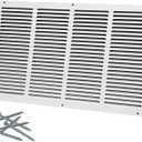 Howeall 20"W x 12"H [Duct Opening Size] Steel Return Air Grille, Air Return Vent Cover for Ceiling and Sidewall - HVAC Air Vent Covers - [Outer Dimensions: 21.75"W x 13.75"H]