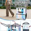Large Reusable Grocery Bag On Wheels, 130L Foldable Shopping Trolley with 5 Enhanced Stability Wheels, Water Resistant, Multiple Pockets & Heavy Duty Handle, for Groceries, Outdoor, Gradient Silver