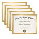 upsimples Certificate Frame with High Definition Glass, 8.5 by 11 Picture Diploma Document Frames for Wall and Tabletop, Gold, 5 Pack