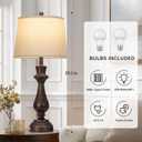 Vintage Table Lamps Set of 2 for Living Room,30" Tall Bedside Lamp with USB Charging Port,3-Way Dimmable Touch Nightstand Lamp for Bedroom Desk Side Table Office,Brown