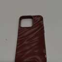 QLTYPRI Compatible with iPhone 15 Pro Max Case, Cute Wave Water Ripple Pattern Case for Girls Women, Slim Satin Glossy Soft Silicone TPU Bumper Shockproof Protective Phone Cover - Wine Red