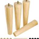 FoDau770 Rubber Wood Furniture Legs 10 Inches, Straight Tapered Wood Feet Mid Century Sofa Legs Set of 4, 5/16" UNC Furniture Feet Replacement Parts for Cabinet Couch Dresser Chair Ottoman Table (Varnish)