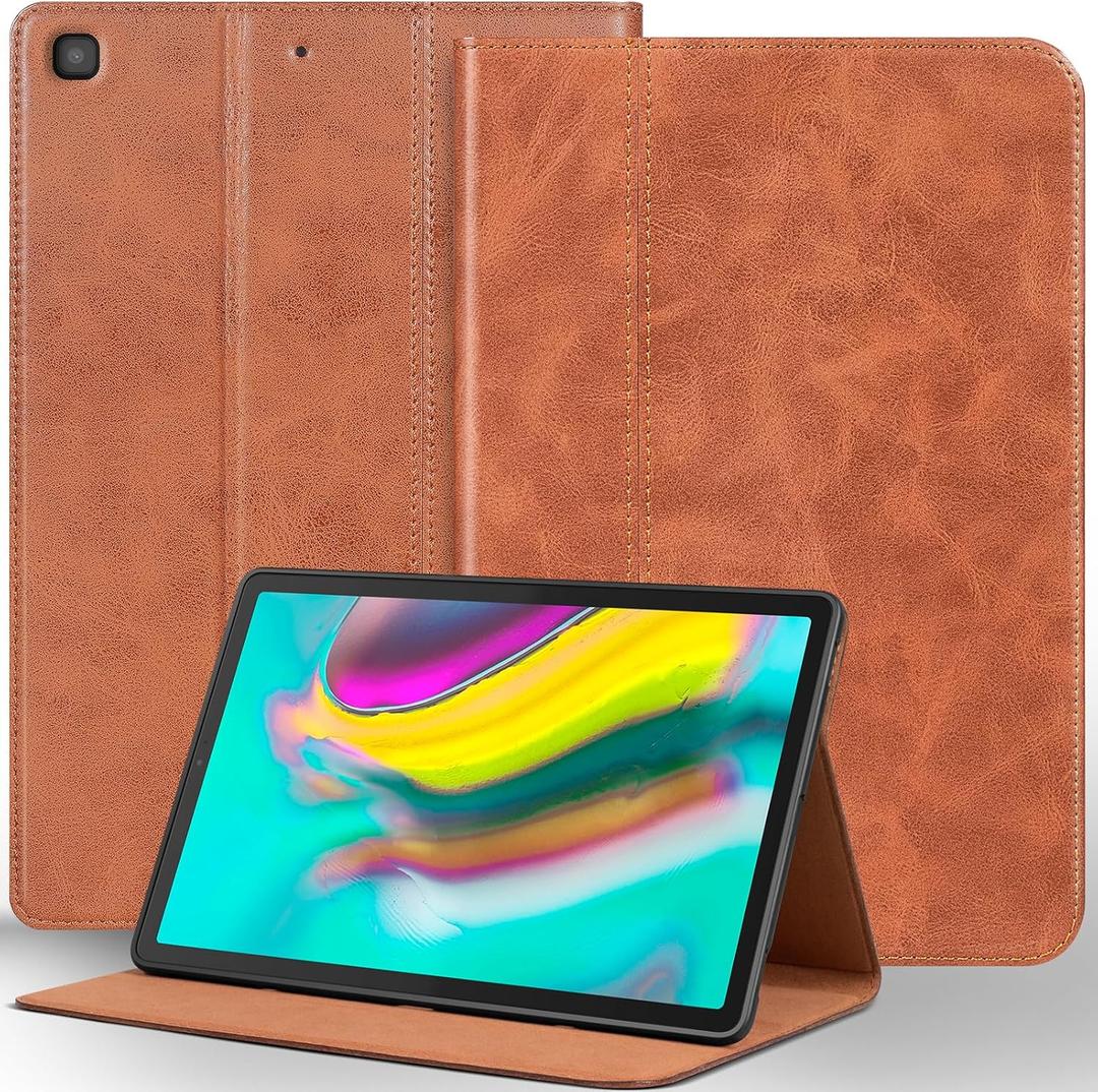 NANRUIL for Samsung Galaxy Tab S5E 10.5 inch Case 2019 Model(SM-T720/T725C/T727) Genuine Leather Cover Protective Shell.Brown