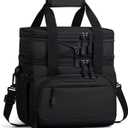 Large Lunch Box for Men Work - 24 Can Expandable Insulated Lunch Bag Double Deck, Heavy Duty Leakproof Cooler Bag with Shoulder Strap for Construction Office Outdoor, Black 14L