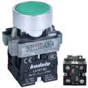 10Amp 22MM Momentary Push Button Switch Green 1NO 1NC SPDT On Off Switch Metal Head Waterproof IP65 , 1 Green