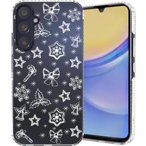 Christmas Phone Case Compatible for Samsung Galaxy A15 5G,Aesthetic Xmas Case,Soft TPU Funny Christmas Winter Pattern Print Designed Anti-Slip Shockproof Phone Case for Galaxy A15 5G Clear