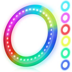 LNCOJOLM LED Flying Disc Toys for Kids Adults, Flying Ring Sport Yard Disc Toy for Outdoor Beach Backyard Lawn Park, Durable Sports Outdoor Toy Set Camping Essentials for Boys Girls