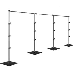 EMART 8.5x30ft(HxW) Photography Backdrop Stand for Parties, Adjustable Photo Pipe and Drape Background Back Drop Holder Frame Kit with Heavy Duty Metal Steel Base for Birthday Wedding - Black