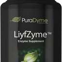 LiyfZyme Plant Based Digestive Enzyme Supplement - 180 Veggie Caps. PuraDyme By Lou Cornoa. Exp: 12/2028