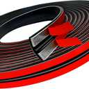 Car Weather Stripping 14mm Car Windshield Weather Seal Rubber Stripping Trim Weatherstrip Adhesive T Shape Sunroof Seal Cover Leak Sound Proofing (16 Feet)
