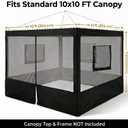 4 Pcs Food Booth Canopy Walls (10' x 10' Sidewalls, no Frame & Canopy), Breathable Food Tent Sidewalls with Zipper Door & Service Windows for Outdoor Vendor Booth, Block Tiny Creature & Dust