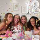 18th Birthday Decorations for Girls Silver with 18th Birthday Sash and Tiara, Cake Topper and Candles, Silver Number Balloons, 18 Year Old Gifts for Girls