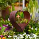 Metal Plant Hangers Indoor and Outdoor: Birthday Gifts for Women Mom Wife Garden Lovers - Rustic Heart Shape Hanging Planters Perfect for Window Wall Living Room Office Decor