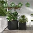 Metal Planter Box-26 L X26 W X26 H-Steel Planters for Outdoor Plants, Large Square Planter Box, Heavy Duty Black Metal Planter Pot for Patio, Deck, Garden, Yard, Drainage Holes, Easy Assembly