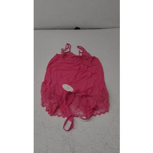 Avidlove Lace Babydoll Lingerie Sexy Mini Chemise Mesh Wedding Nightie Bridal Nightdress (Medium, Hot Pink)