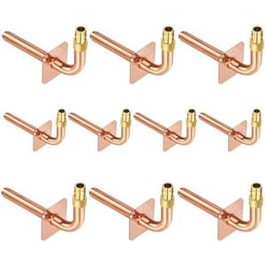 Pack of 10 Copper Stub Out Elbows with Wall Flange PEX-A Stub Out 1/2’’-6inch Lengh- Easy to Install, Lead-Free-PEX-A Stub Out Accessories,Barb Crimp PEX-A Copper Stub Out Elbow with Wall Flange.