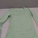 Roselux Womens Long Sleeve Scoop Neck Ribbed Knit Fitted Casual Tops Tee Slim Basic Shirts, Sage green, Small