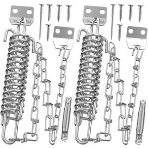 Storm Door Chain Spring 2 Pack Prevent Storm Damage, Screen Door or Door Closer Protector Heavy Duty Storm Door Hardware, Zinc Plated Anti-Rust and Sturdy, Easy to Install and Suit for Most Doors