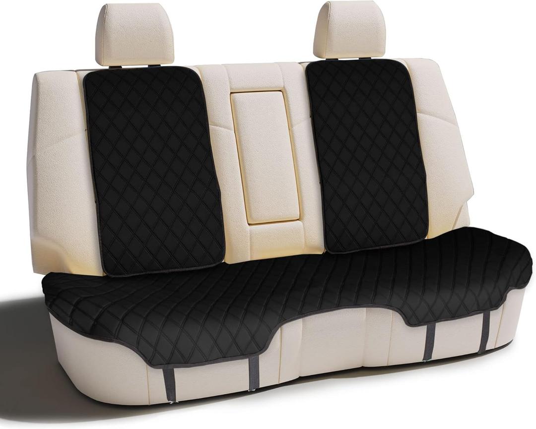 FH Group Car Seat Cushion Neosupreme Automotive Seat Cushions - Universal Fit, Rear Car Seat Cushion, Car Seat Cushions With Non-slip Silicone Backing for SUV, Sedan, Van Rear Set Black