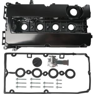 Aluminum Engine Valve Cover Kit with Gasket, Bolts, Oil Filler Cap Compatible with 2011-2016 Chevy Cruze, 2012-2018 Sonic, 2013-2020 Trax, 2009-2011 Aveo Aveo5 1.6L 1.8L Replace# 55558673 55564395