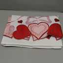 SmoothNovelty Valentines Day Kitchen Curtains Valances 58 x 14 Inch Embroidered Red Pink Love Heart Window Treatment Valance for Bedroom Bathroom Living Room Party Decor