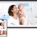 Digital Picture Frame,15.6 Inch Large Frameo Digital Photo Frame WiFi, 32GB,1920 * 1080 IPS HD Touch Screen,Tabletop&Wall-Mounted,Digital Frame Share Photos and Videos via Frameo App (Black with White Mat)
