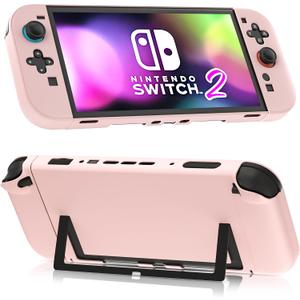 Case for Nintendo Switch 2 (2025), FANPL Protective Cover for Switch 2 and Joy Con Controller - Strong and Durable, Not Easy to Fall Off (Pink)
