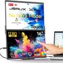 JSAUX FlipGo Touchscreen 16" Dual Portable Monitor, 2.5K Triple Laptop Touch IPS Screen Foldable Extender for Laptop[Windows/Linux] One Cable to Dual/Magnetic Design/Built-in HUB/HiDPI Display