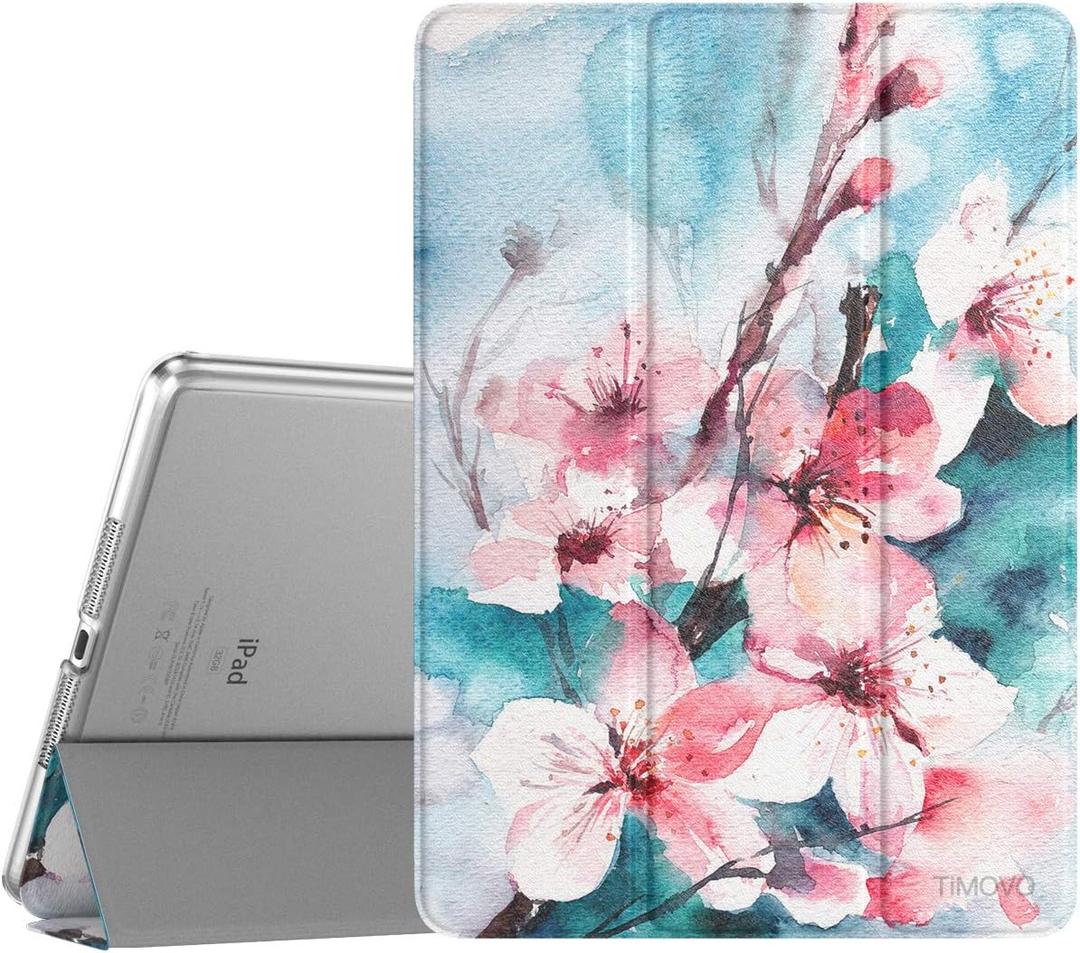 TiMOVO for iPad 10.2 Case iPad 9th Generation 2021/ iPad 8th Generation 2020/ iPad 7th Generation 2019 Case,Slim Translucent Hard PC Protective Smart Cover with Stand for iPad 10.2 Inch, Peach Blossom
