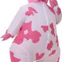 Inflatable Cow Costune Blow up Animal Costume for Cosplay Party Halloween Suit Parade Carnival Outfit, Pink, Large(150cm-190cm)